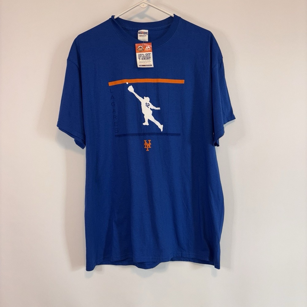 New‎ York Mets MLB Baseball Graphic T Shirt Blue Mens XL New